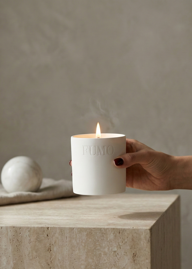 FUMO HAZE candle in matte ceramic vessel