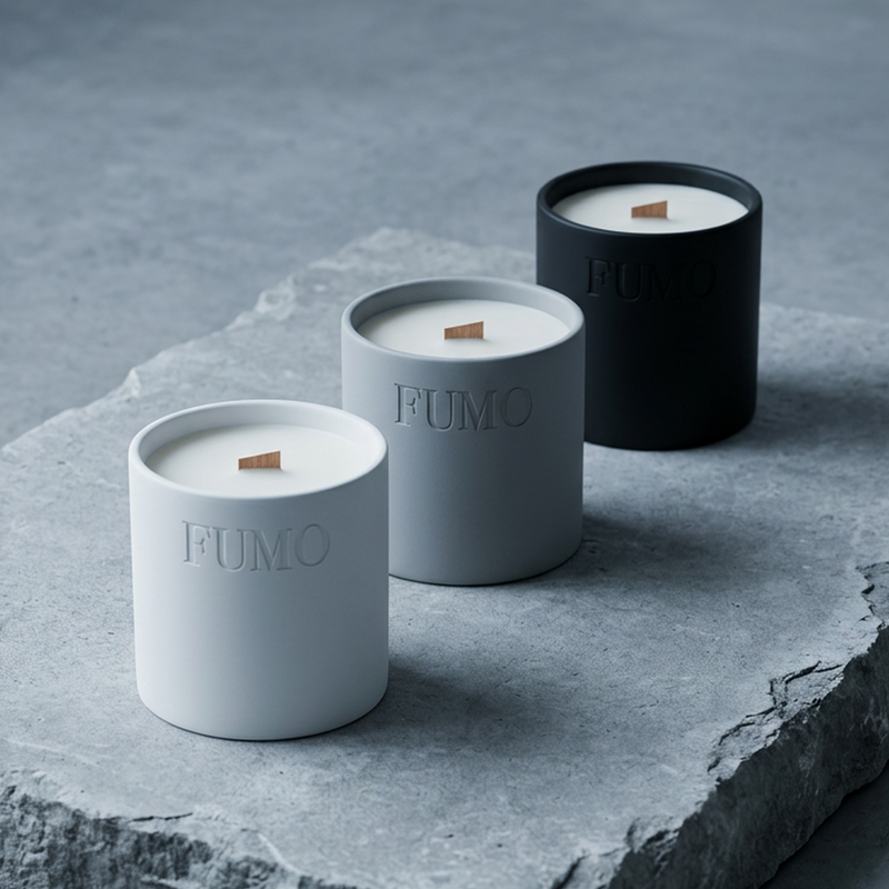 FUMO The Complete Collection Bundle, three wood wick candles